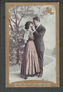Ca 1917 Romantic Couple W/Poetry