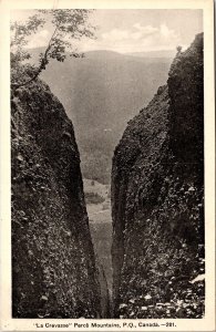 Perce Mountains La Crevasse Scenic Cliff Landscape PQ Canada BW Postcard 