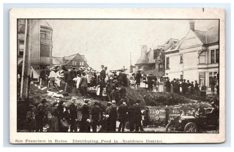 Postcard Distributing Food, San Francisco CA earthquake fire 1906 G11