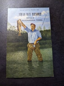 Mint USA PPC Postcard Swan Bay Resort Buchanan TN Bass Fishing