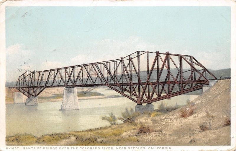 Needles California~Santa Fe Bridge~Colorado River~1910 Detroit Pub~Fred Harvey