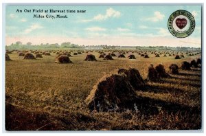 c1910 An Oat Field at Harvest Time Near Miles City Montana Unposted Postcard 