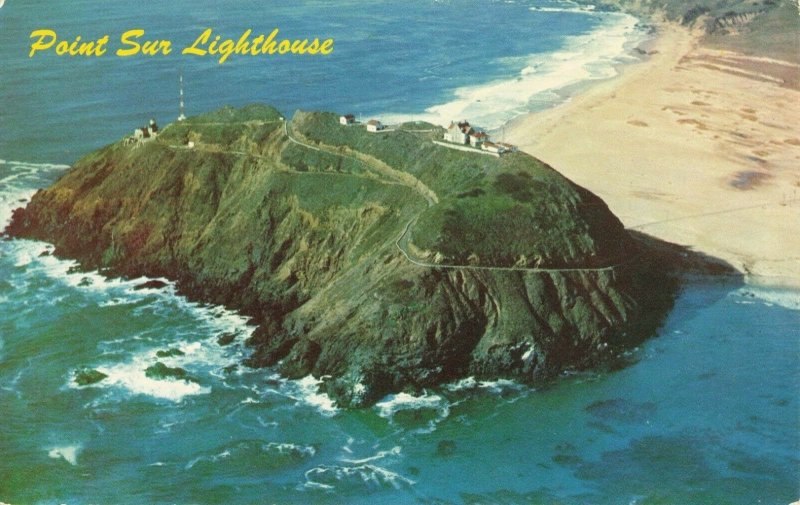 Postcard Aerial View Point Sur Light House Monterey County California