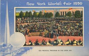 1939 Musical Program Open Air New York World's Fair Miller Art postcard 9659