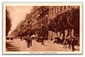 Avenida De Mayo Street View Buenos Aires Argentina UNP WB Postcard W8