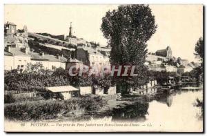 Poitiers Old Postcard View from Joubert bridge towards Our Lady of the Dunes