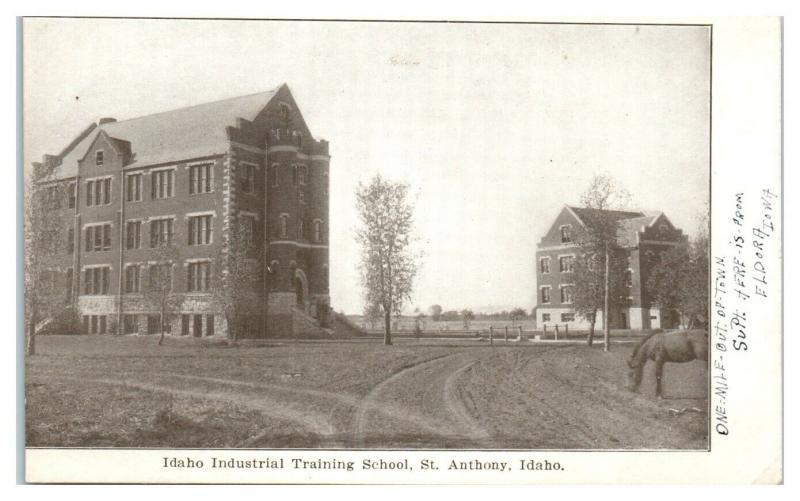 Early 1900s Idaho Industrial Training School, St. Anthony, ID Postcard *4W