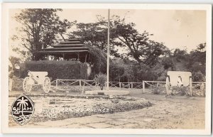 RPPC GUAM Governor's Palace Cannons 1940s Real Photo Vintage Postcard