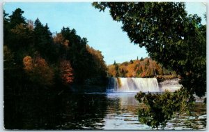 M-30078 The Rushing Tahquamenon Tahquamenon River & Falls Michigan