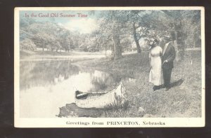 PRINCETON NEBRASKA GREETINGS FROM VINTAGE POSTCARD LOVERS CANOE