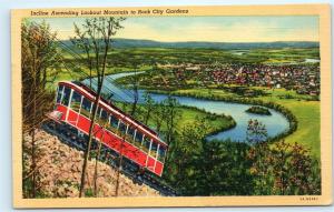 Incline Car Trolley Tram Lookout Mountain Rock City Gardens Vintage Postcard B86