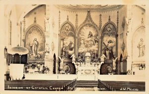 ST IGNATIUS MT~INTERIOR CATHOLIC CHURCH~1940s J W MEIERS REAL PHOTO POSTCARD