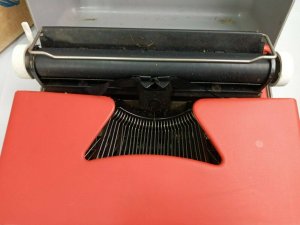 Vintage 60s Tom Thumb Children's Red President Typewriter w/ Case & Box