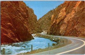 Big Thompson Canyon on the way to Estes Park Colorado Postcard