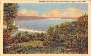 Spavinaw Dam Tulsa's Water Supply Tulsa Oklahoma linen postcard