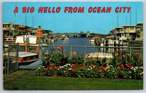 Ocean City New Jersey~Bathing Beauties on Boat In Snug Harbor~Bridge~Homes~1950s