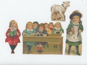 1880's-90's Victorian Lion Coffee Paper Toys Dolls Lot Of 4 #5 *BE