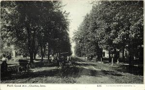 c1910 Printed Postcard; N. Grand Avenue, Chariton IA Lucas County Horsedrawn