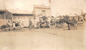 RPPC MATINEE NICKELODEON TRAIN BLACK AMERICANA REAL PHOTO POSTCARD (c. 1920s)