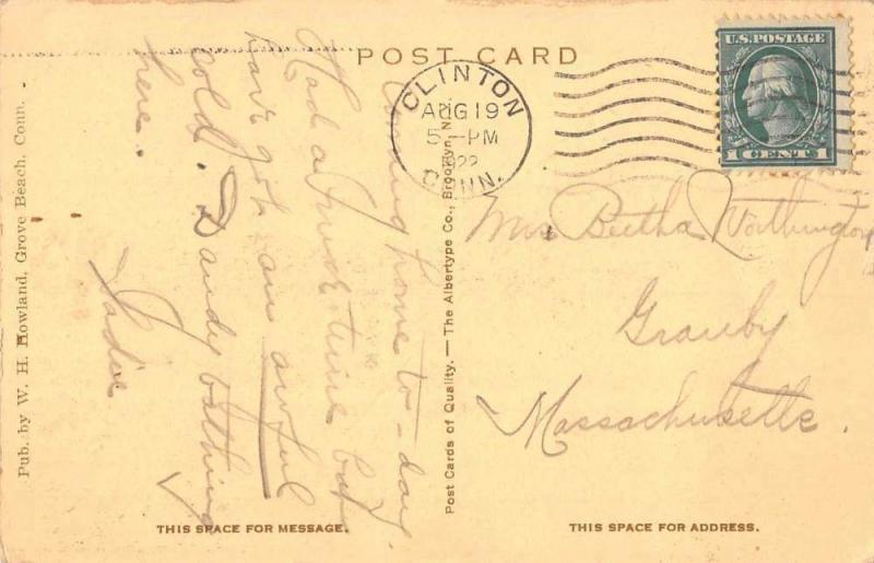 Grove Beach Connecticut Rocks Scenic View Antique Postcard K82102