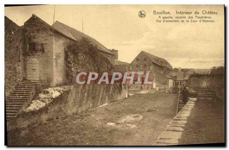 Old Postcard Bouillon Interior Chateau Staircase powder kegs of & # 39ensembl...