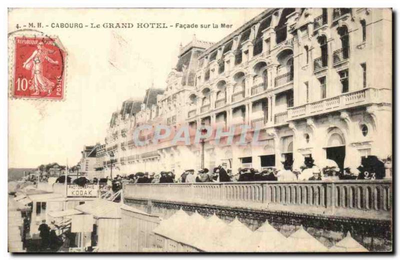 Old Postcard Cabourg Grand Hotel Facade on Kodak sea