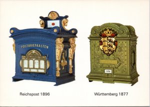 Postcard Mailbox - German mailboxes - Reichspost and Wurttemberg