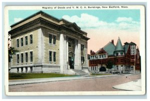 Registry of Deeds & YMCA Buildings New Bedford, MA Vintage Postcard P100