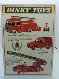 Dinky Toys Vehicules Pompiers Fire Engines Trucks Vintage Advertising Postcard