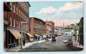 DEXTER, ME Maine MAIN STREET SCENE Gerry Block c1910s Penobscot County Postcard