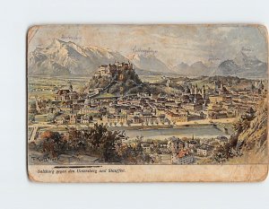 Postcard Salzburg gegen den Untersberg und Stauffen Salzburg Austria