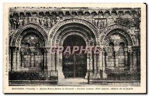 Old Postcard Poitiers Church of Our Lady the Great novel Portal