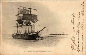 CPA AK Trois mats et ses voiles, Le Havre SHIPS (754929)