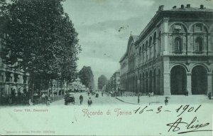 italy, TORINO TURIN, Corso Vitt. Emanuele (1901) Moonlight Postcard