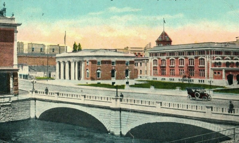 C.1910 Virginia St Bridge YMCA Building Post Office Reno Nevada Postcard P94