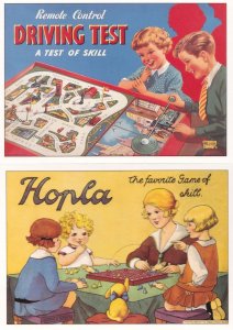 Hopla Board Game Remote Driving Test 2x Toy Advertising Postcard s