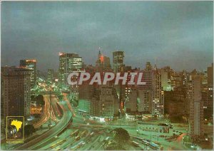 Postcard Modern Brasil Night view Bandeiras Square