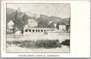 Heidelberg Castle Germany Historical Building Antique Postcard