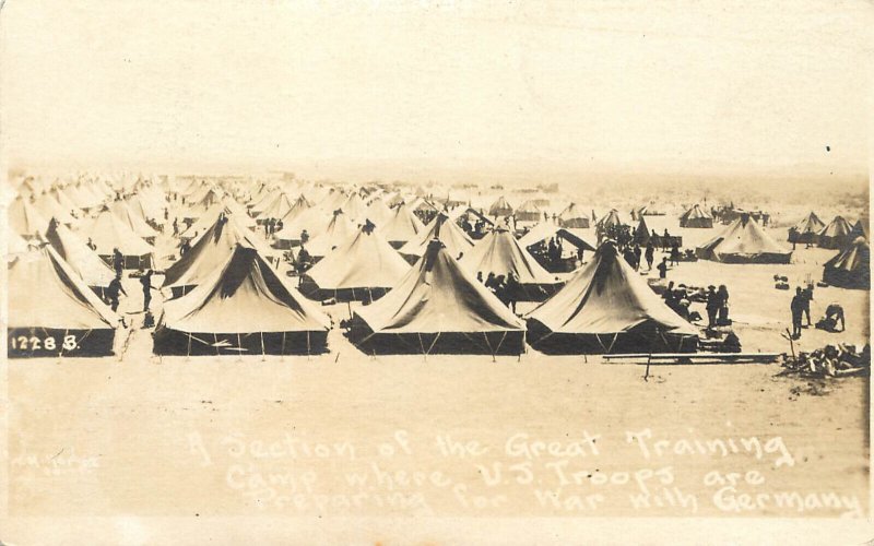 United States WWI RPPC Postcard Training Camp 1228B Tent City
