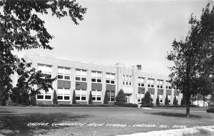 Chenoa Illinois~Chenoa Community High School Building~McLean County~1950s RPPC