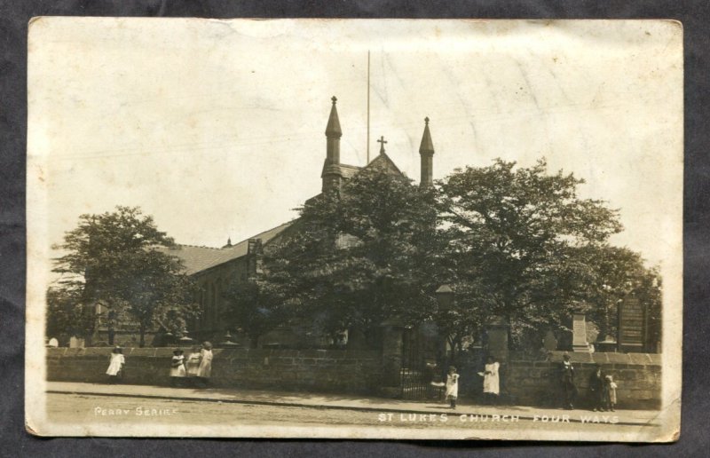 dc642 - ENGLAND c1905-10 St Luke's Church Four Ways. Real Photo Postcard