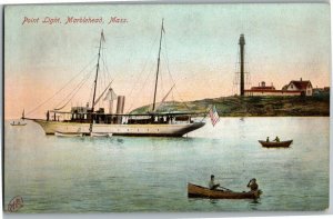 Point Light Lighthouse Marblehead Neck, MA Vintage Postcard E65