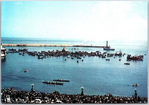 Bari May Procession Of The Statue Of S. Nicola At Sea Italy Postcard