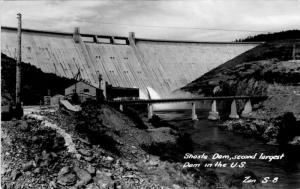 RPPC  Shasta Dam Postcard Unposted Second Largest Dam in U.S.  B09