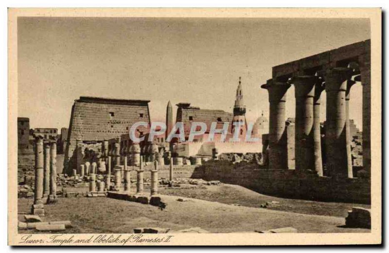 Postcard Ancient Egypt Egypt Luxor Temple of Ramses II and obelisk