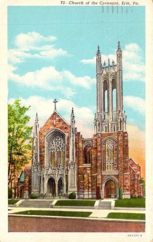 Pennsylvania Erie Church Of The Covnenant 1952 Curteich