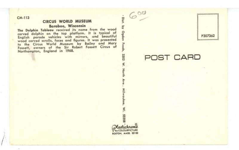 WI - Baraboo. Circus World Museum, The Dolphin Tableau Wagon