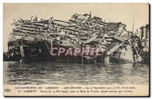 Old Postcard Boat Catastrophe of Freedom wrecks