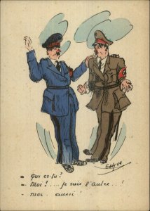 WWI Anti Germany Anti Hitler French Propaganda Comic Postcard 1944