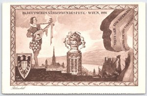 1928 Vienna Deutsches Sängerbundesfest Vintage Art Postcard